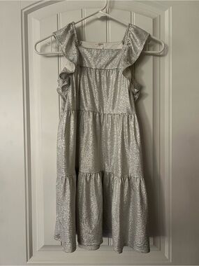 crewcuts Girls Metallic Ruffle Detail Dress - Size 7